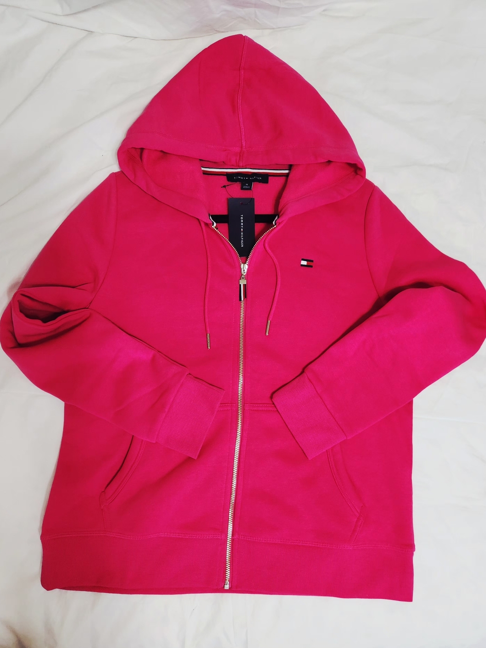 Tommy Hilfiger Hot Pink Full-Zip Hoodie -Size M US,Women's